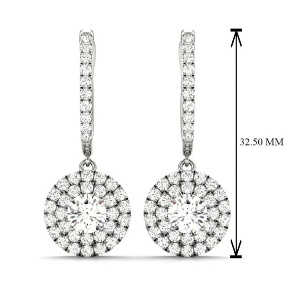 🍂  925 Silver Round Plated CZ Drop Earrings for Women, FB16FA1121 - Picture 5 of 5
